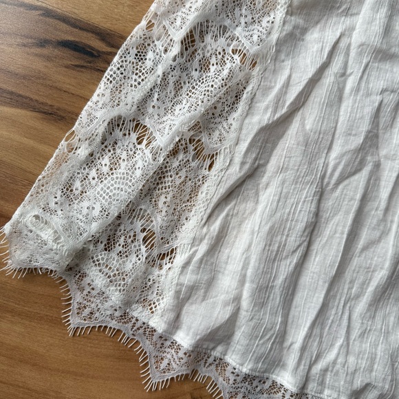 Free People Intimately Lace Trim Flowy Tank New without Tags‎ Size Large White - Picture 10 of 10
